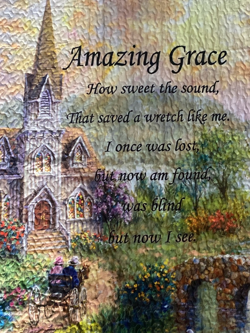 QUILTED THROW-AMAZING GRACE Approximately 50″ X 60″
